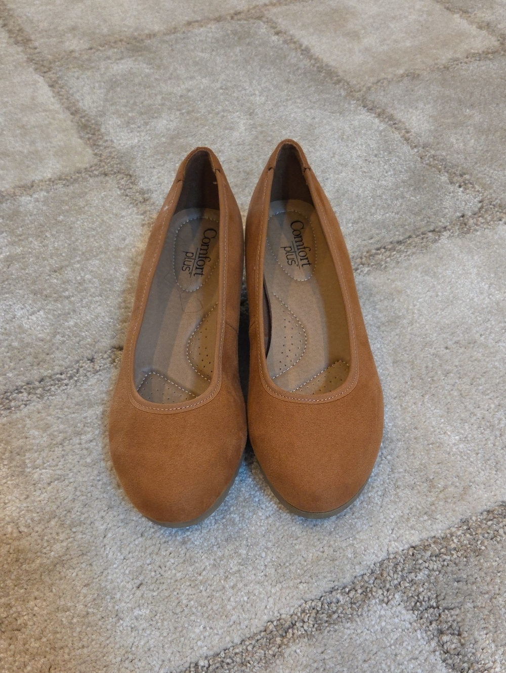 Comfort Plus Chestnut Suede Wedge Shoes